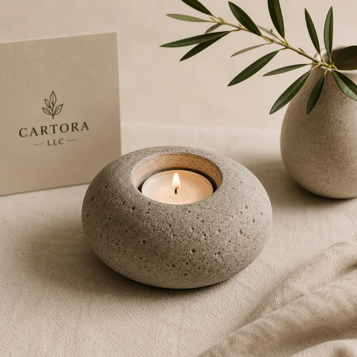 Hearth Stone Candle Holder